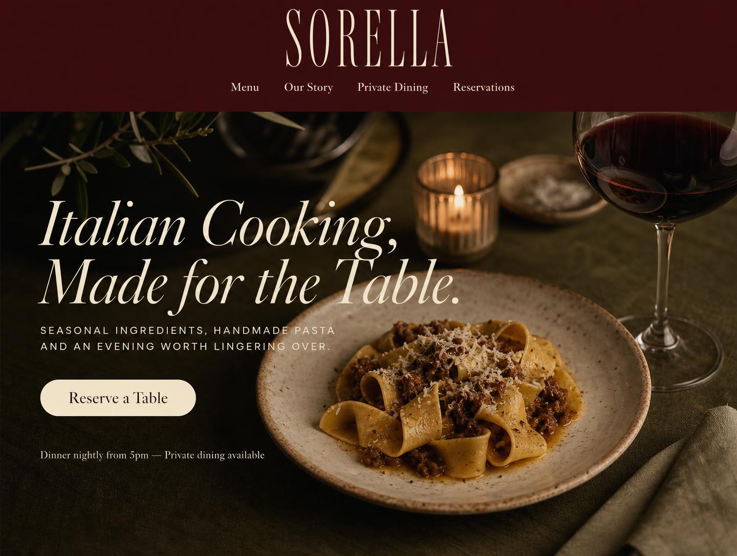 Website design for Sorella